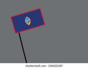 Guam flag isolated on grey background