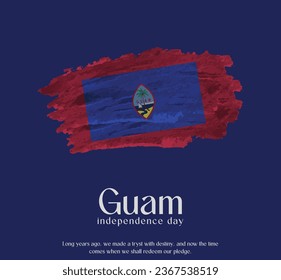 Guam Flag Made of Glitter Sparkle Brush Paint Vector, Celebrating Guam Independence Day.