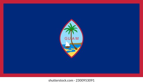 Guam flag, official colors and proportion. Vector illustration.