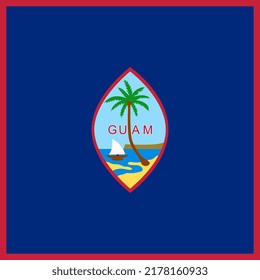 Bandera de Guam, colores oficiales. Ilustración vectorial.