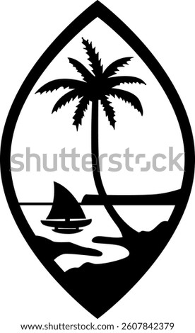 Guam Flag Seal Digital EPS Vector graphics File