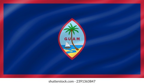 Guam flag waving. Background. Vector