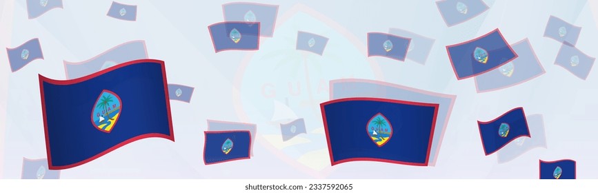 Guam flag-themed abstract design on a banner. Abstract background design with National flags. Vector illustration.