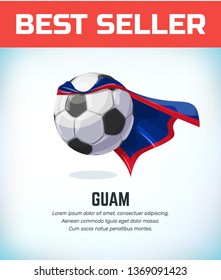 Guam football or soccer ball. Football national team. Vector illustration.