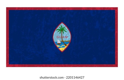 Guam grunge flag, official colors and proportion. Vector illustration.