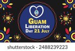 Guam Liberation Day  vector banner design with geometric shapes and vibrant colors on a horizontal background. Happy Guam Liberation Day modern minimal poster.