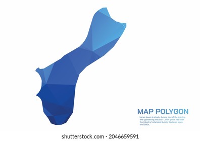 Guam Map Abstract geometric rumpled triangular low poly style gradient graphic on white background