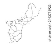 Guam map with administrative divisions. Vector illustration.