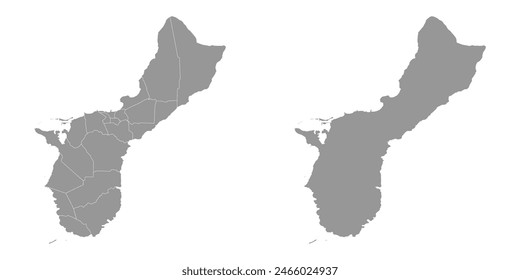 Guam map with administrative divisions. Vector illustration.