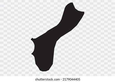 Guam Map schwarze Farbe auf weißem Hintergrund Qualitäts-Dateien Png 