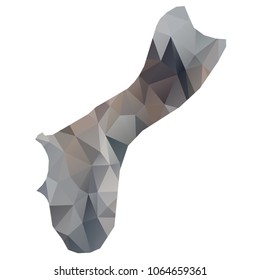 guam map - Black, grey, geometric rumpled low poly style gradient graphic background, polygonal design for your. Vector illustration eps 10.