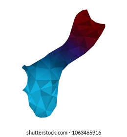 Guam map - Colorful Polygonal map of Guam rumpled triangular low poly style gradient graphic background , Vector illustration eps 10.