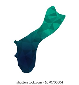 Guam map - Colorful Polygonal map of Guam rumpled triangular low poly style gradient graphic background , Vector illustration eps 10.