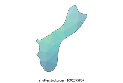 guam map in geometric polygonal style. guam map of isolated. Vector Illustration Eps10.