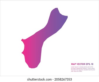Guam map gradient color . on white background. 