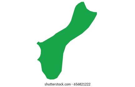 Guam map green color