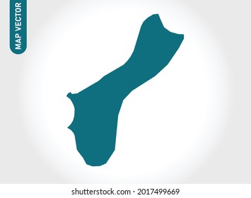 Guam map High Detailed on white background. Abstract design vector illustration eps 10