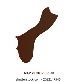 Guam-Karte hoch detailliert auf weißem Hintergrund. Abstraktes Design, Vektorgrafik eps10
