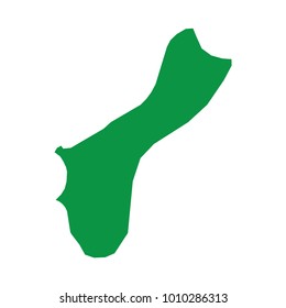 Guam map isolated on transparent background. high detailed Green map of Guam. Vector illustration eps 10.