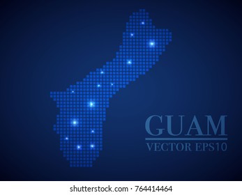 Guam map page symbol for your web site design Guam map logo, app, UI. Wire frame 3D mesh polygonal network line, design sphere, dot and structure. Guam map vector illustration eps 10.