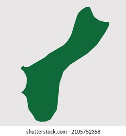 Guam map vector, Abstract design vector illustration Eps 10. Green color palette color. High Detailed on white background.