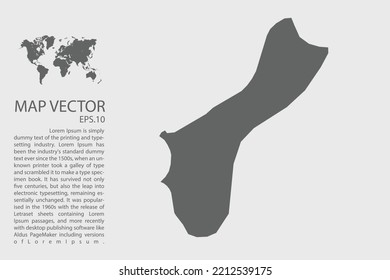 Vector de mapa de Guam, ilustración de vector de diseño abstracto Eps 10. Alto detalle sobre fondo blanco.
