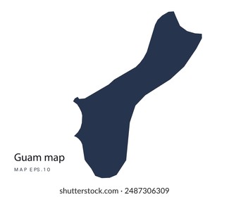 Guam map vector, Abstract design vector illustration Eps 10. Navy color.High Detailed on white background.