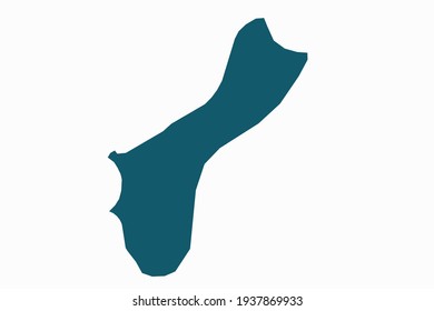 Guam-Karte, Vektor. blaue Farbe auf weißem Hintergrund.