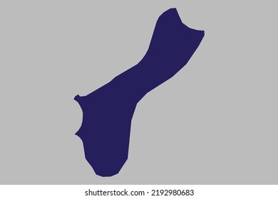 Vector de mapa de Guam, color azul, aislado en fondo gris