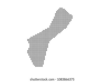 Guam map vector. map dotted silhouette with black dots on a white background. Vector illustration eps 10.