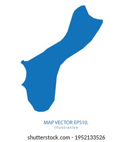 vectores de mapa de goma EPS.10 color azul. sobre fondo blanco.