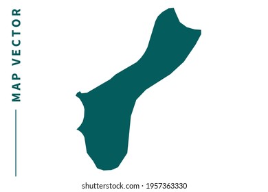 Guam map vector. green color on white background.