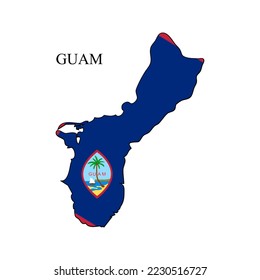 Guam map vector illustration. Global economy. Famous country. Oceania region. Polynesian island. Micronesian