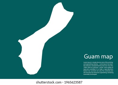 Guam map vector, isolated on Green  background