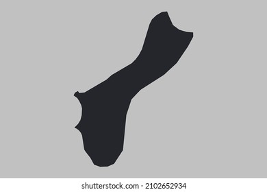 Guam map vector, isolated on gray background