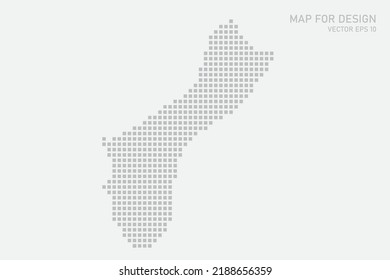 Mapa de Guam - Mapa mundial Planilla vectorial internacional con píxel gris, rejilla, grunge, estilo de medio tono aislado en fondo blanco para educación, infografía, diseño - Ilustración vectorial eps 10