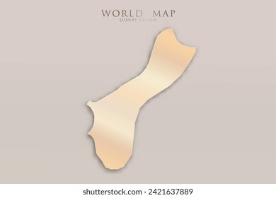 Guam Map - World map International vector template with 3D, gold luxury design including shadow on bright background for design, education, website, infographic - Vector illustration eps 10