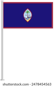Guam national flag pole icon isolated on white background.