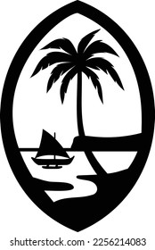 Guam Seal in Black and White