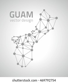 Guam vector outline dot triangle vector map