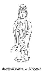 Guan Yin Kwan Im cartoon illustration