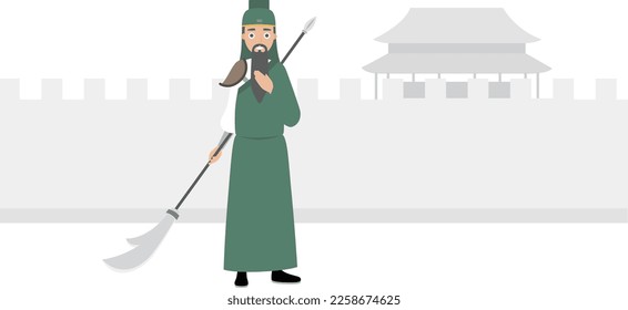 Guan Yu, an ancient character of the Three Kingdoms in cartoon China