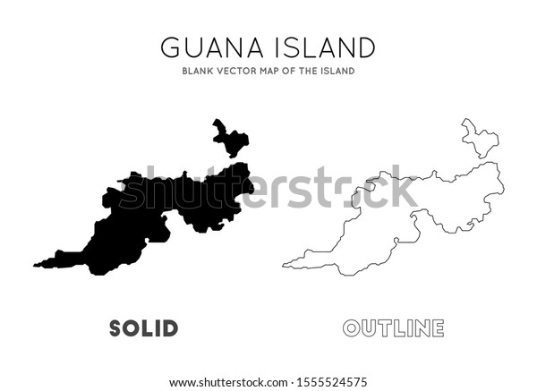 Guana Island map. Borders of Guana Island\
for your infographic. Vector\
illustration.