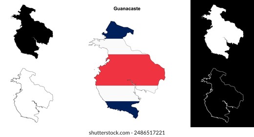 Guanacaste province blank outline map