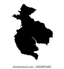 Mapa de provincia de Guanacaste, división administrativa de Costa Rica. Ilustración vectorial.