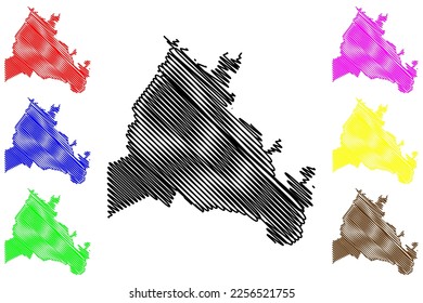 Guanacevi municipality (Estado Libre y Soberano de Durango, Mexico, United Mexican States) map vector illustration, scribble sketch Guanacevi map