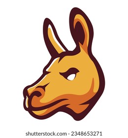 guanaco llama alpaca cartoon head logo