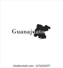Guanajuanto map and black lettering design on white background