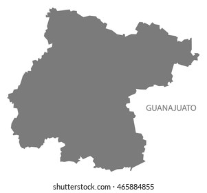 Guanajuato Mexico Map grey