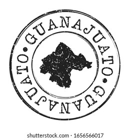 Guanajuato, Mexico Map Postmark. A Silhouette Postal Passport. Stamp Round Vector Icon. Vintage Postage Designs.